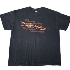 VTG Harley Davidson If I Have To Explain T Shirt XL Black Flame Double-Sided